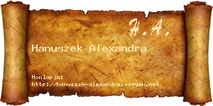 Hanuszek Alexandra névjegykártya